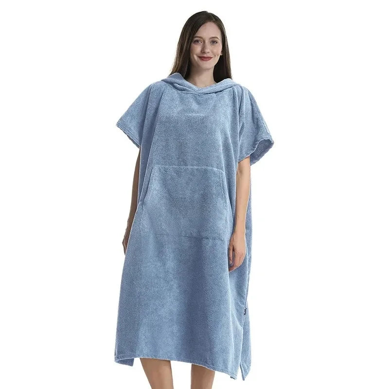 Unisex Oversized Quick Dry Poncho Hoodie Towel Beach Robe Swim Surf Changing Towel Loungewear Pajamas for Adults