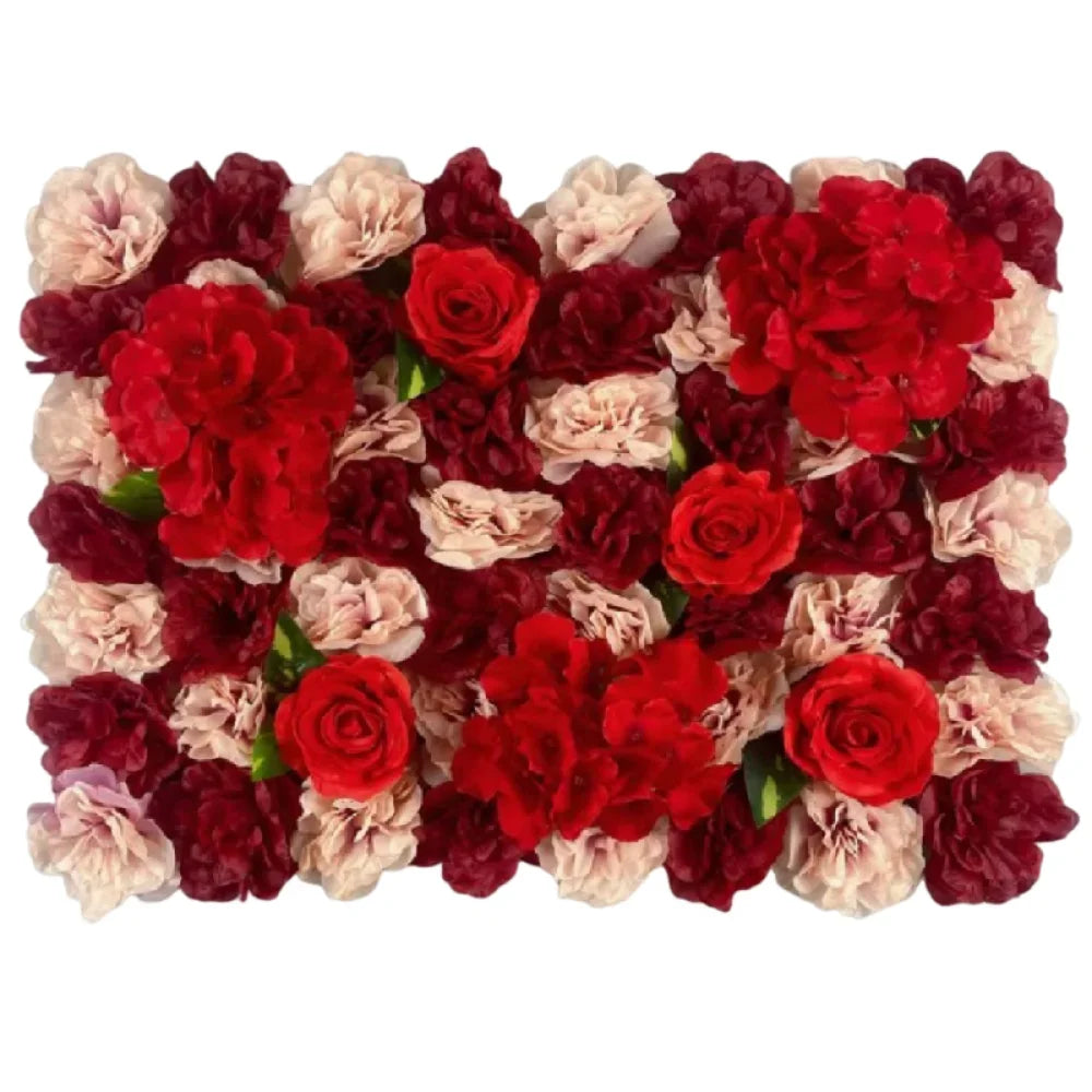 Handmade Artificial Flower Wall Panels Realistic 60X40cm Rose Wedding Background Romantic Durable Silk Rose Flower Wall