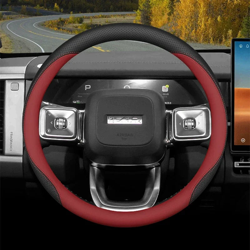 High Leather Braid on Car Steering Wheel Cover Wrap for Chery iCAR V27 ,anti-slip Wear-resistant Auto Decoration Accessories