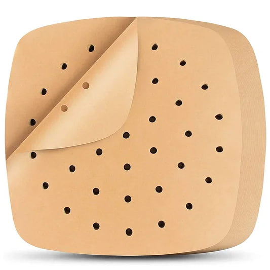 50/100Pcs Upgraded Air Fryer Parchment Paper Air Fryer Disposable Paper Liner Square Perforated  Parchment Papers