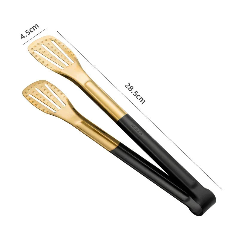 Gold Stainless Steel BBQ Tongs