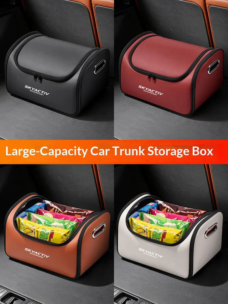 For Mazda Skyactiv Car Trunk Organizer Storage Box Seat Multifunctional Storage Bag with Built-in Pocket Auto Accessories