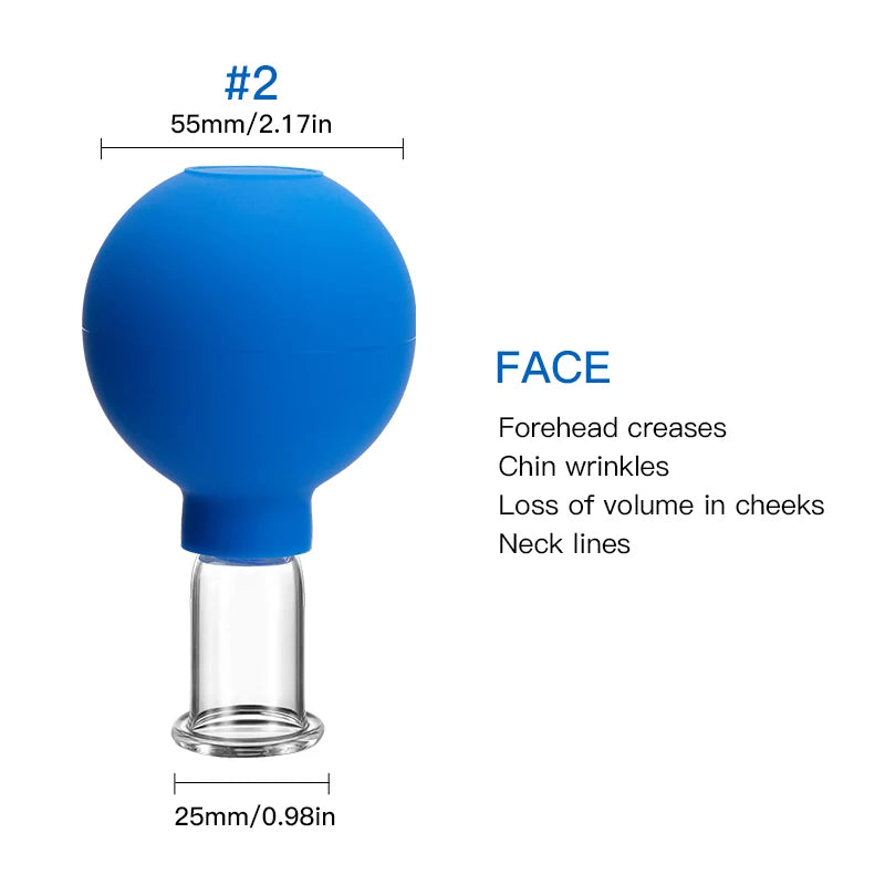 Rubber Face Massager Vacuum Cupping Face Lifting Facial Cups Anti Cellulite Cup Anti-Wrinkle Cupping Therapy Skin Care Beauty
