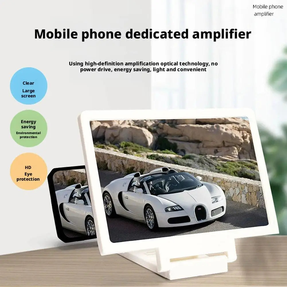 Mobile Phone Screen Amplifier 3D Magnifying Glass Stand Easy TV Viewing Orientation Full-Screen Mobile Phone Magnification