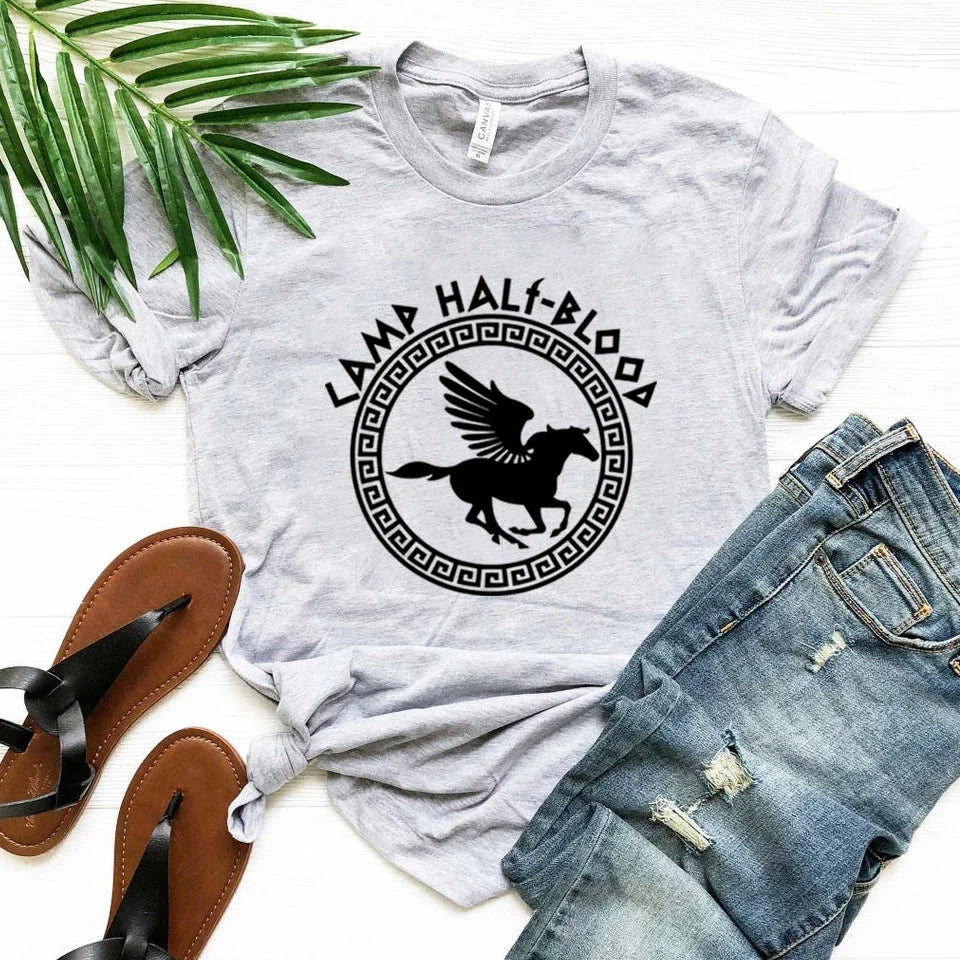 Camp Half Blood T Shirts Fall Training Camp Game Tshirt Halloween Magical Gift Percy Jackson Shirt Unisex T-shirts Harajuku Tees