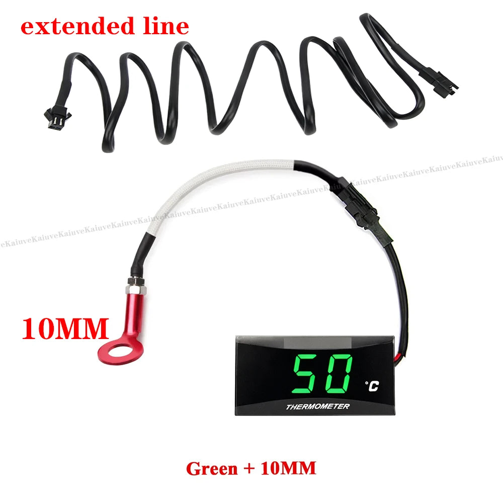 Blue Universal Cylinder Head Temperature Digital Gauge Mini Square Motorcycle Sensor For NMAX125 XMAX250 300