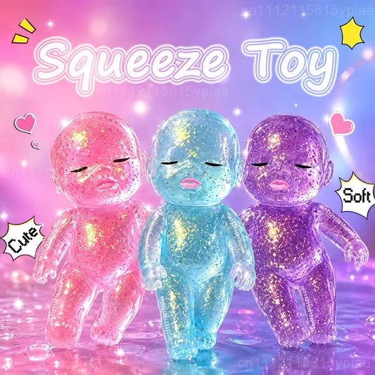 Anti-stress Squeeze Cute Toy Baby Shape Stress Relief Toy Shining Squishy Baby Stretchable Slow Rising Toy For Friends Gift New