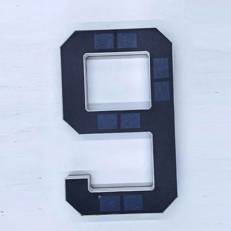 LED Solar House Number Light Waterproof Address Plate with Light Sensor for Home Entrance Yard Wall Outdoor Decoration