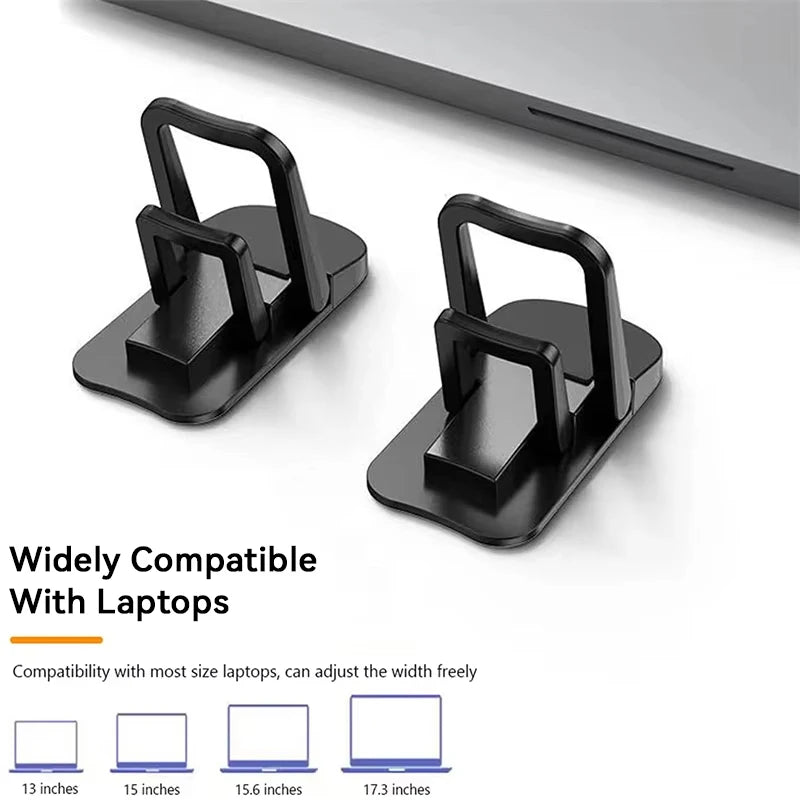 Foldable Hidden Self-adhesive Laptop Support Feet Portable Mini Notebook Heightening Bracket Travel Home Office Laptop Supplies