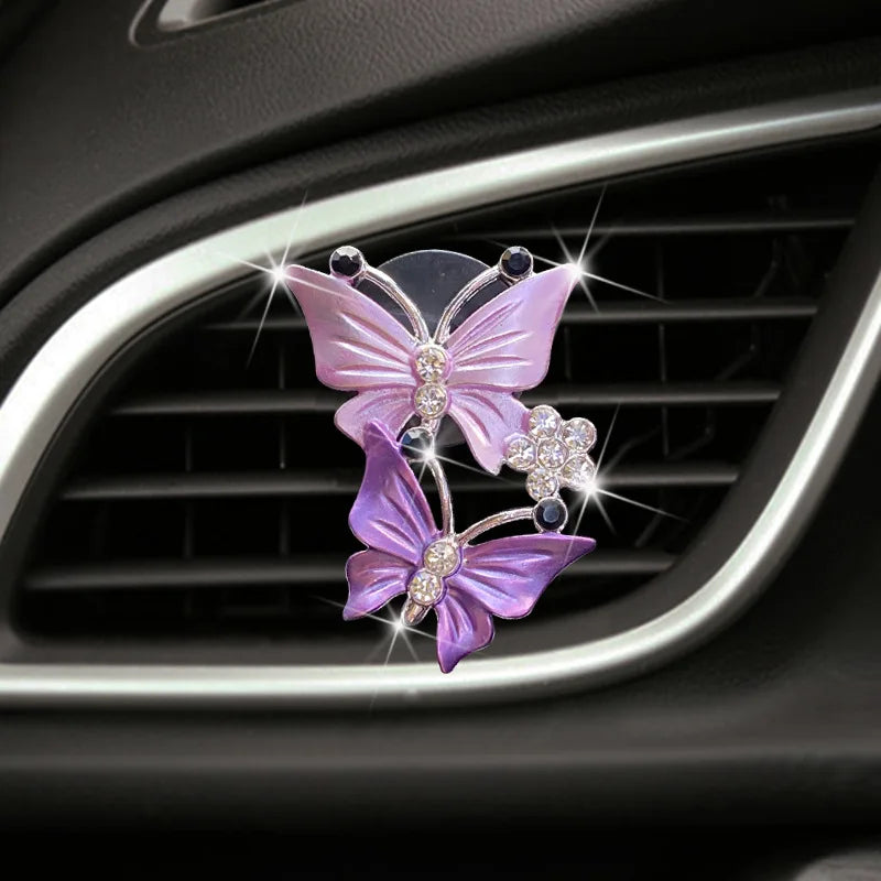Air Freshener Butterfly Car-styling Car Perfume Natural Smell Air Conditioner  Butterfly Diamond Aromatherapy Decoration Clip