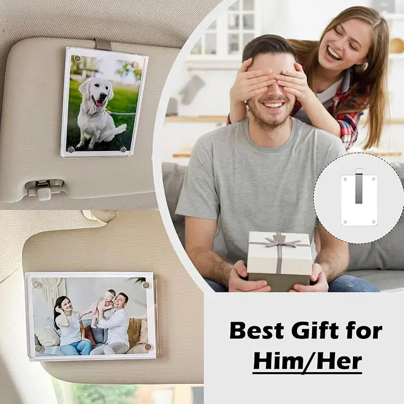 Photo Car Visor Clip Photo Car Decoration Photo for Car Couples Gift Valentine's Day Gift Wallet Photo Holder Easy Installation