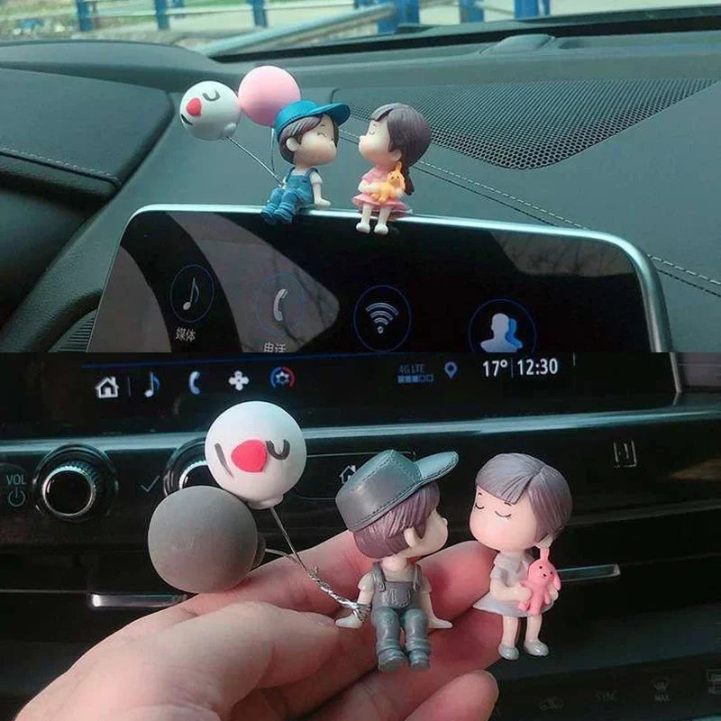 Cute Cartoon Couples Car Ornament