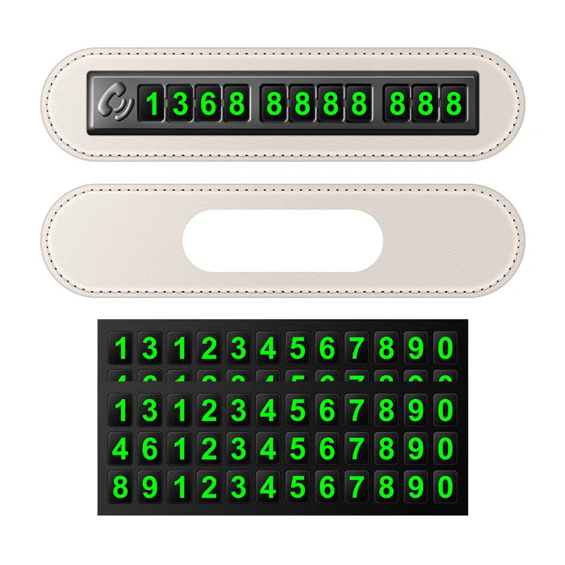 PU leather Car Phone Number Card Temporary Parking Card Plate Telephone Number Car Park Stop Automobile Accessories Car-styling