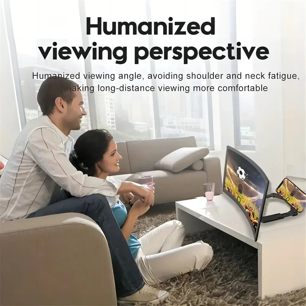 3D HD Curved Screen Mobile Phone Magnifier Video Amplifier Universal Smartphone Stand Holder for Enhanced Viewing Experience
