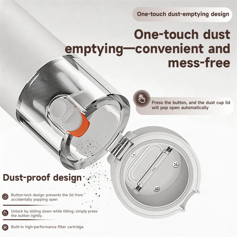 Xiaomi Mijia Handheld Vacuum Cleaner 12000Pa Strong Suction Cordless Rechargeable Portable for Home Car Pet Hair Cleaning