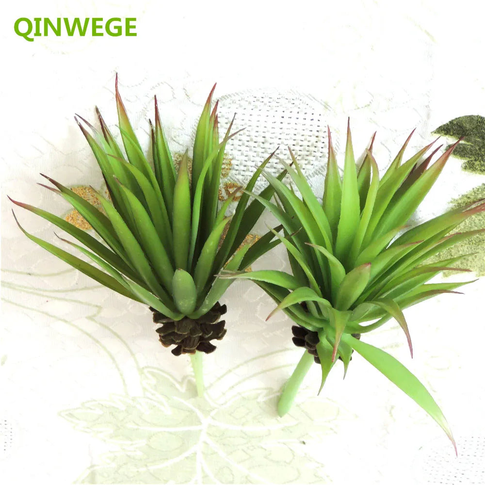 Lifelike 2pcs Artificial Plants Cactus Succulent for Flower Wreath Christmas Party Wedding Home Decor Green