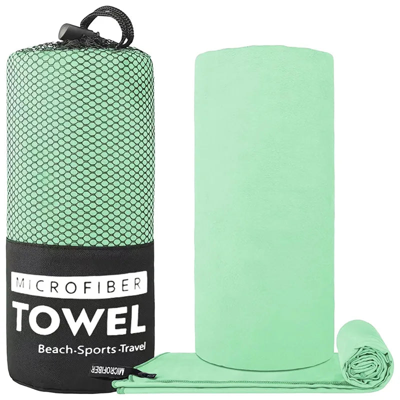 Microfiber Towel With Mesh Bag, Quick Drying Absorbent Towels For Camping, Gym Yoga, Backpacking, Hiking