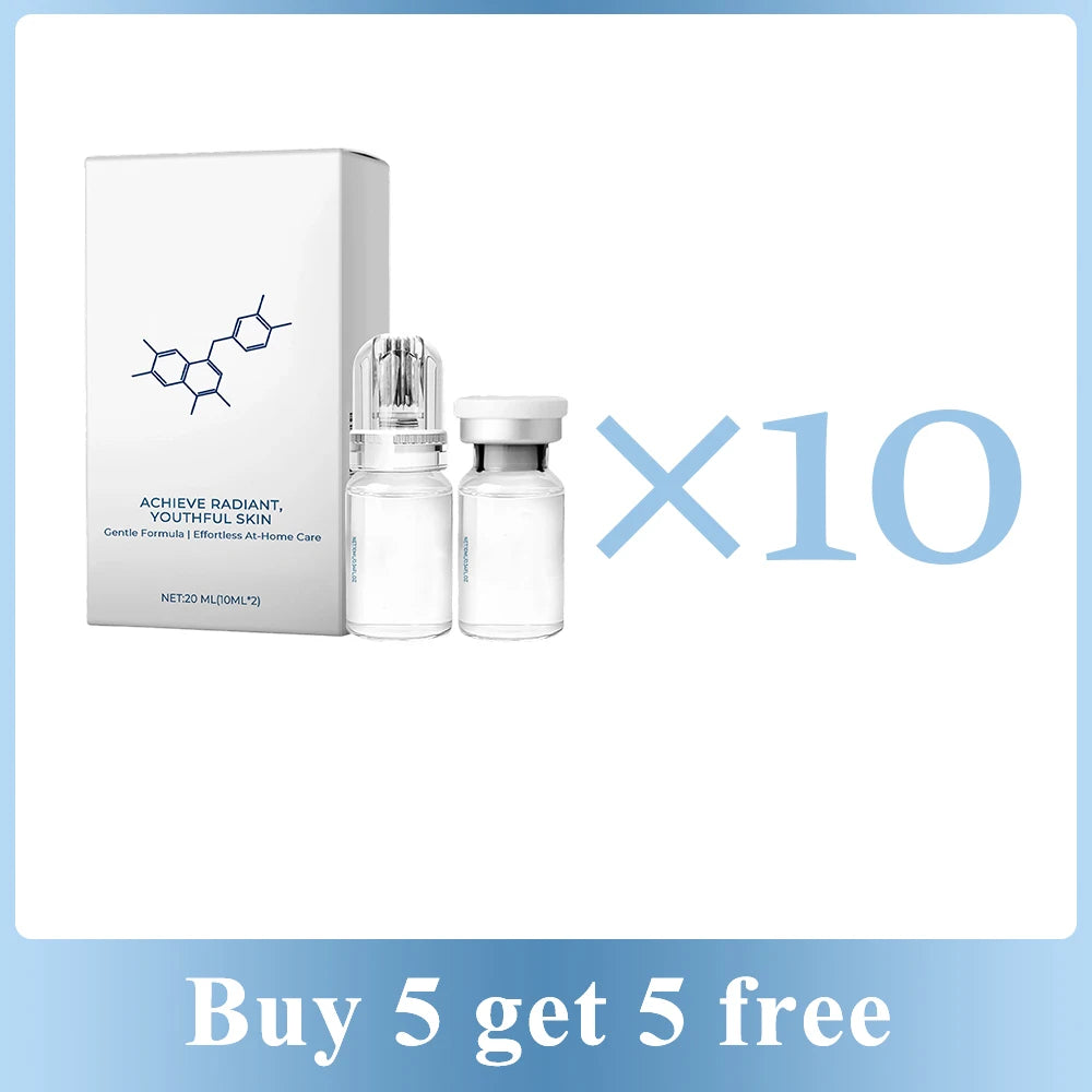 Nano Glow Anti-Aging Serum Kit 2*10ML with Facial Microneedle Roller Hydrating Radiant Youth Skin Home Skin Care