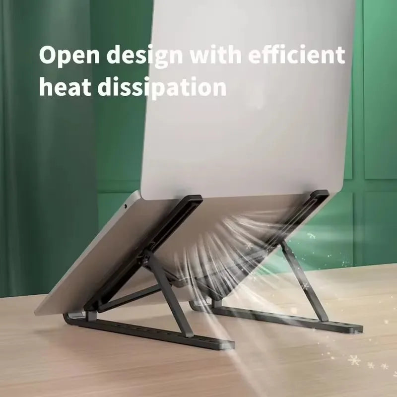 Adjustable Universal Laptop Stand - Non-Slip Foldable Cooling Notebook Holder Base Bracket for Tablet & Phone