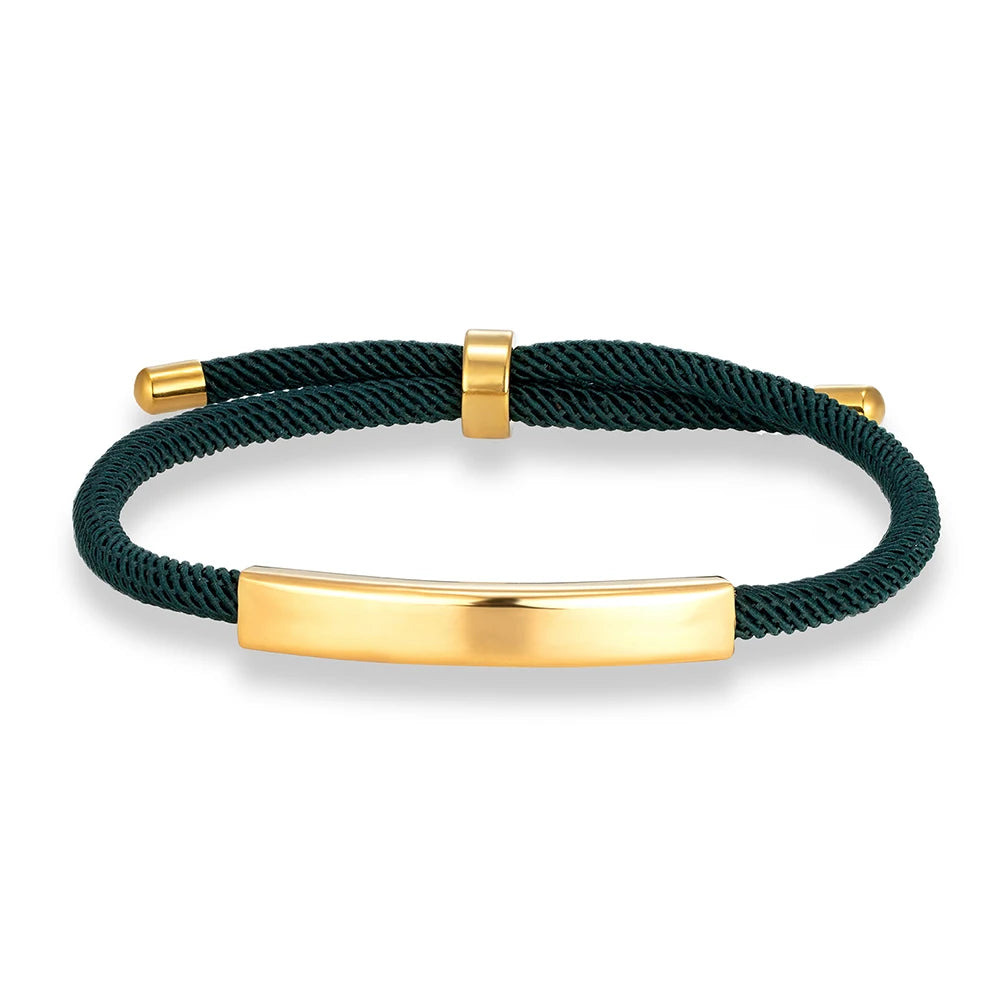 MKENDN Punk SOS Custom logo Name Engrave Text Rope Bracelet customize Stainless Steel Bracelets For Women Men ID Bracelet