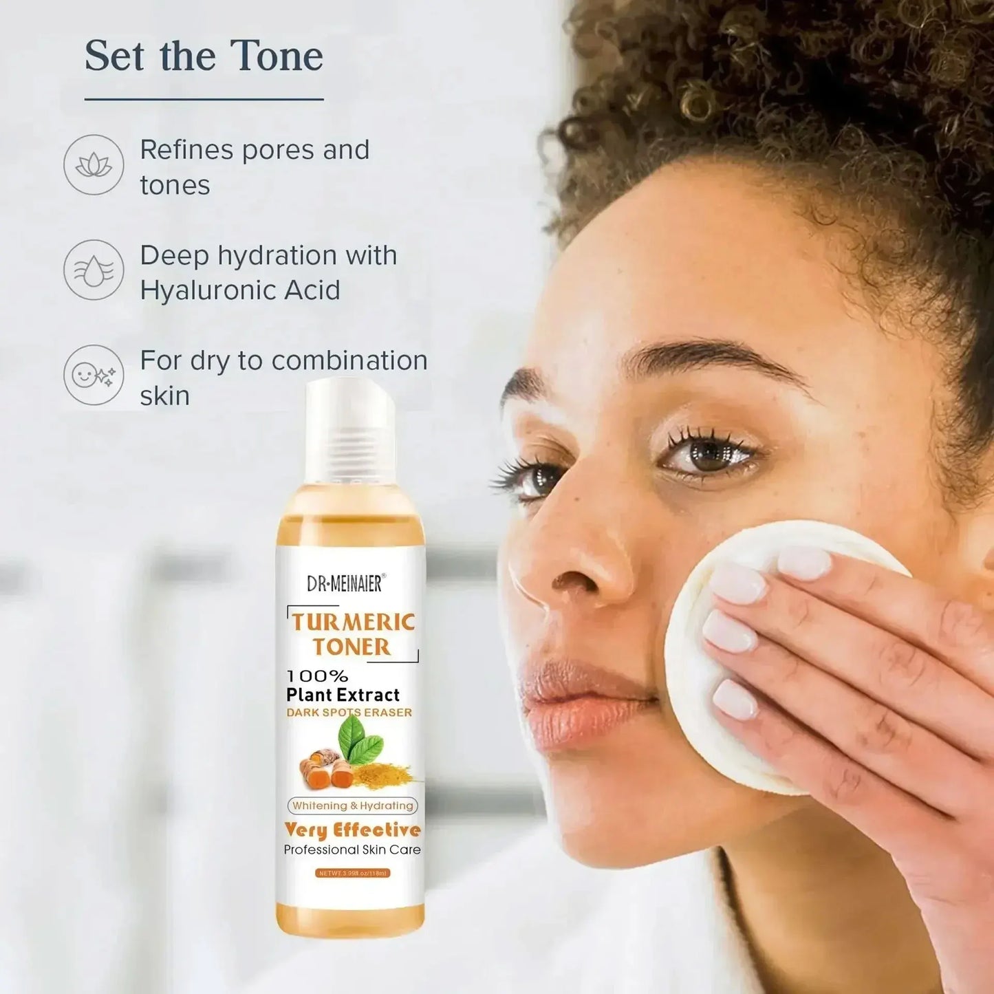 118ml Tumeric Dark Spots Toner Spots Eraser Corrector Turmeric Fade Blemishes Dark Spot Remover Acne Remover Toner for Dark Skin