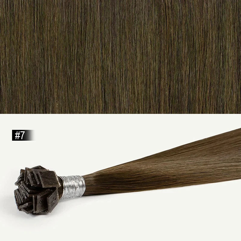 Straight Hair Flat Tip Hair Extensions K Tip Natural 100% Human Hair Fusion Extensions Set Keratin Prebonded Capsule Blonde Colo