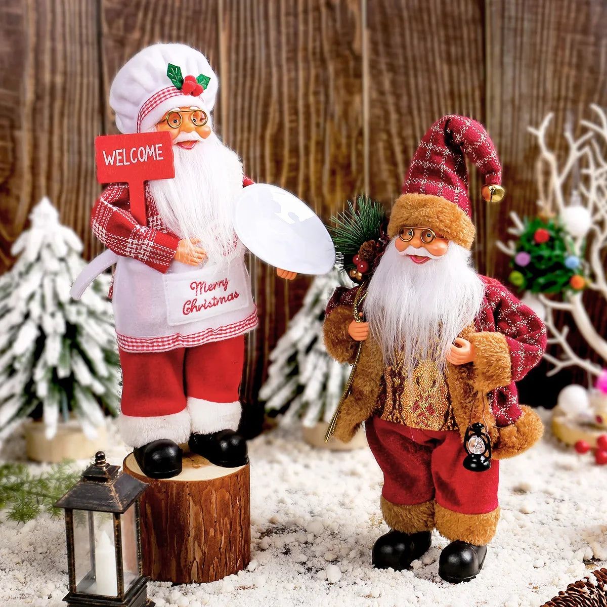 1~4PCS 2026 Christmas Decoration for Home Santa Claus Plush Doll 30cm Navidad Party Decor Xmas Ornaments New Year Gift
