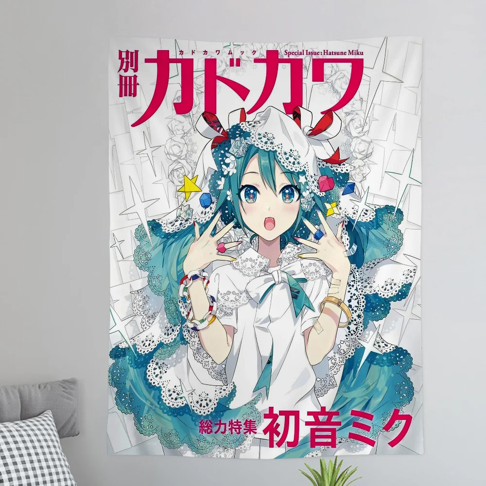 Anime H-Hatsunes M-MikU Colorful Tapestry Wall Hanging Bohemian Wall Tapestries Mandala Wall Hanging Sheets