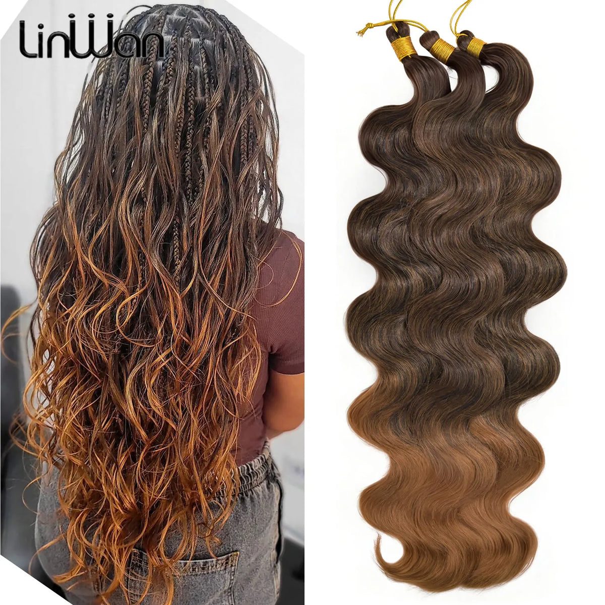 Deep Wavy Twist Crochet Hair Boho Braid Hair Synthetic Curly Hair Crochet Braids High Temperature Fiber Braiding Hair Extensions