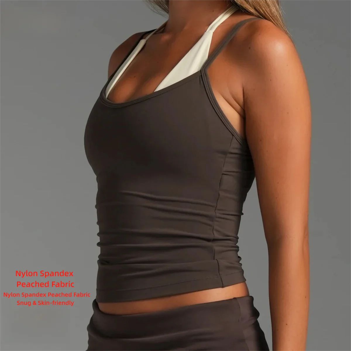 Women Color Block Sleeveless Tank Top Quick Dry Fake Two Piece Sports Bra Running Gym Pilates Yoga Workout Top