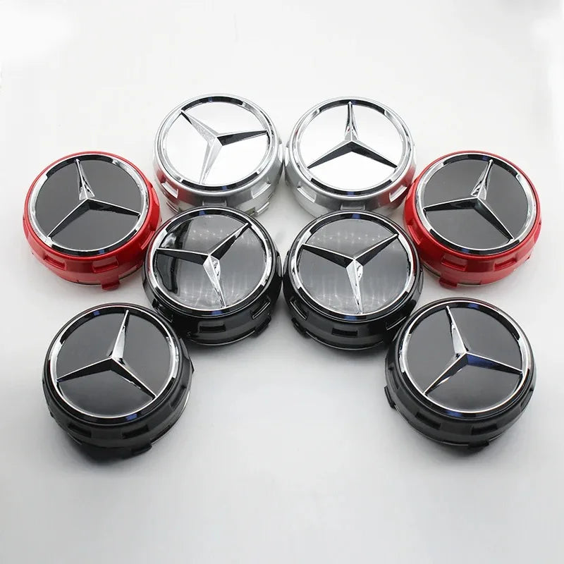 4Pcs 75mm Car Wheel Center Hub Caps Cover For Mercedes Benz Amg B/C/E/S Class A Class C200L GLC GLK CLA W163 W166 W221 Accessory