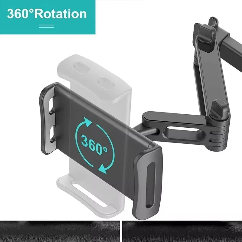 Universal Car Headrest Holder with 360° Rotation for Tablets and Smartphones 4-11 Inches, Fits iPad Air Series