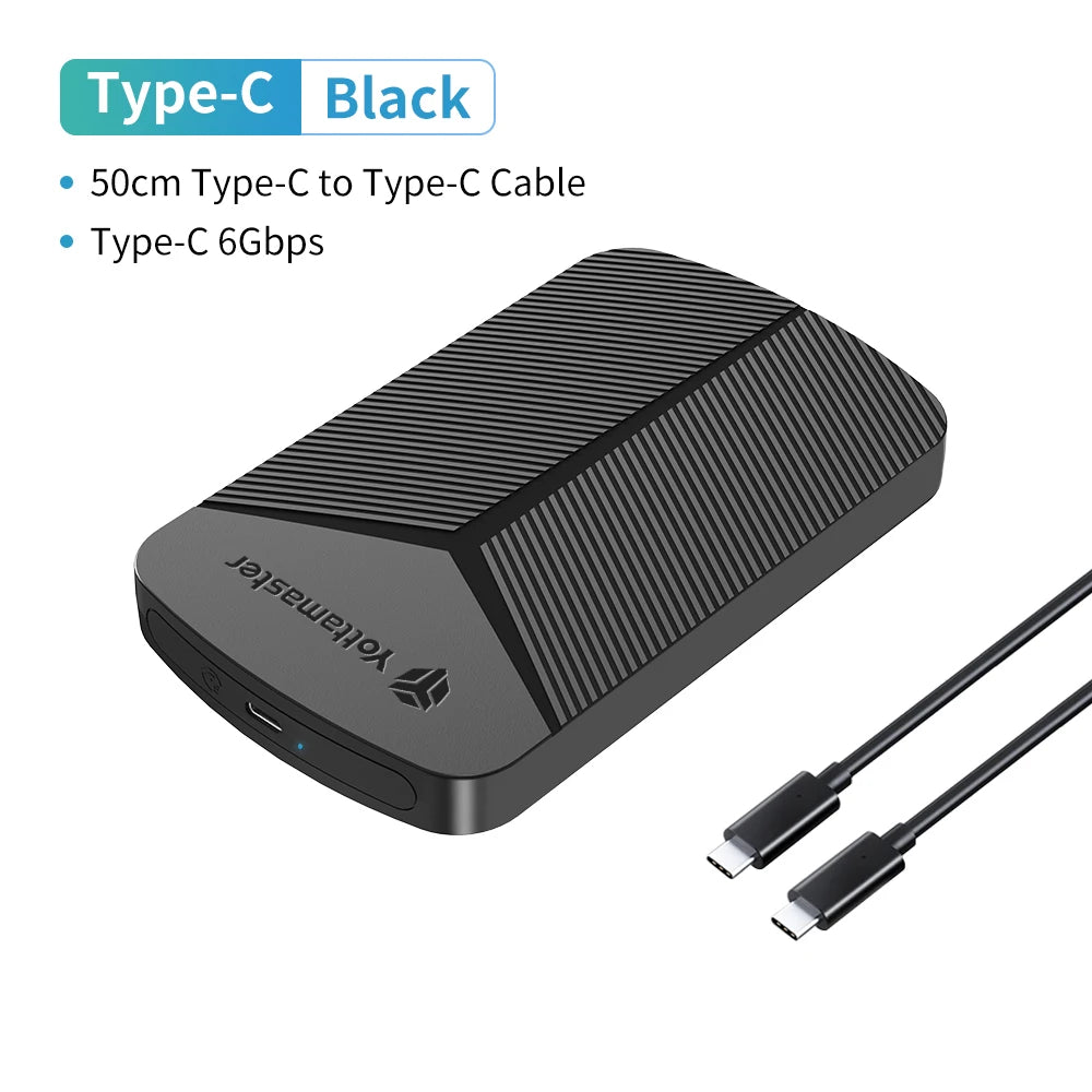 Yottamaster 2.5 Inch HDD Case External SSD Hard Drive Case SATA to USB 3.0 HDD Enclosure for PC Laptop 6Gbps Storage Case Type C