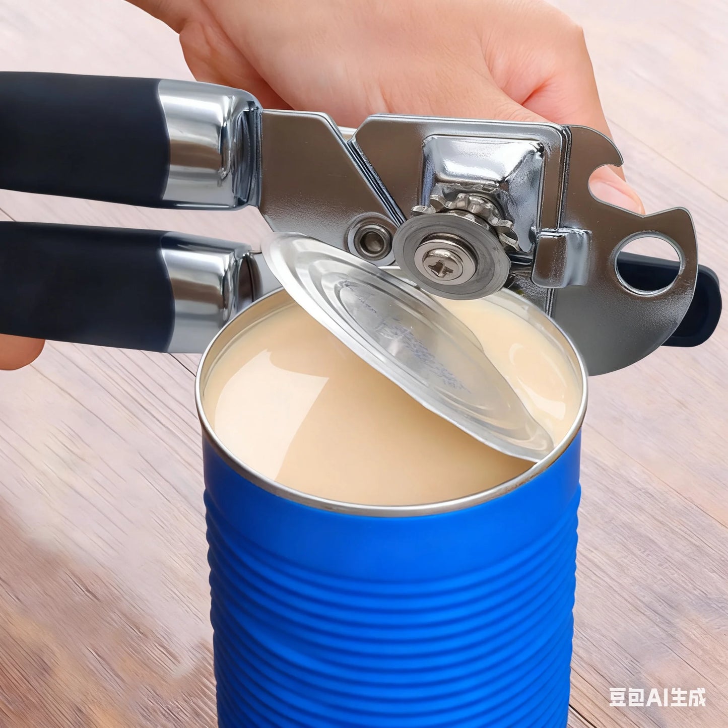 Classic Multifunction Can Opener and Bottle Opener Easy to Use, Razor Sharp Stainless Steel Cutting Wheel, Soft Ergonomic Handle