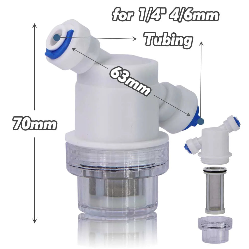 40μm 1/4" 4/6mm Mini Prefilter w/ Stainless Steel Filter Screen Slip Lock Quick Connect Garden Irrigation Misting Cooling System
