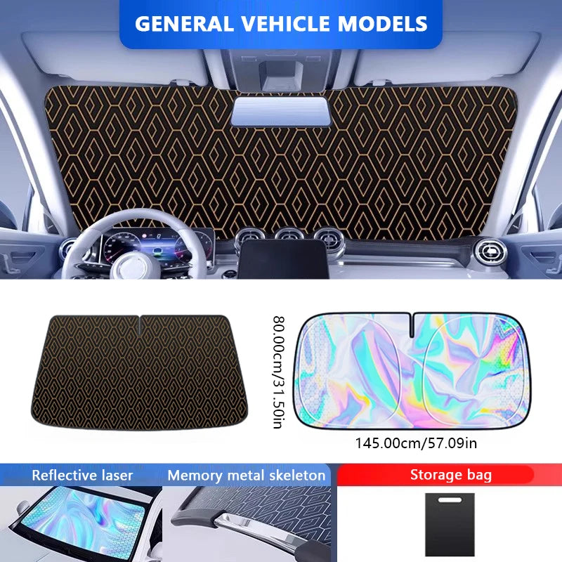 SEAMETAL 5-Layer Windshield Sun Shade Cover for Car Sun Protection Curtain Sunshade Foldable Storage Universal for Sedan Suv Mpv
