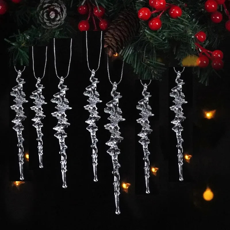 20 PCS Transparent acrylic Christmas tree ice column decoration Christmas, New Year, Holiday, Wedding, Winter Party Decoration 5 Various styles of ice pillar ornaments