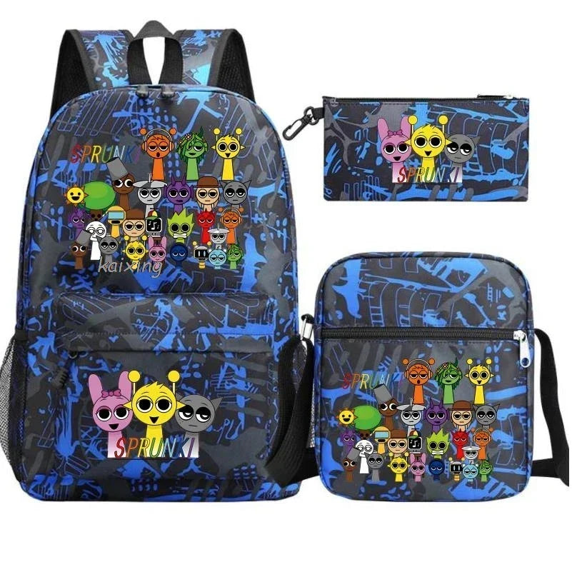 Sprunki Anime Backpack Set 3pcs