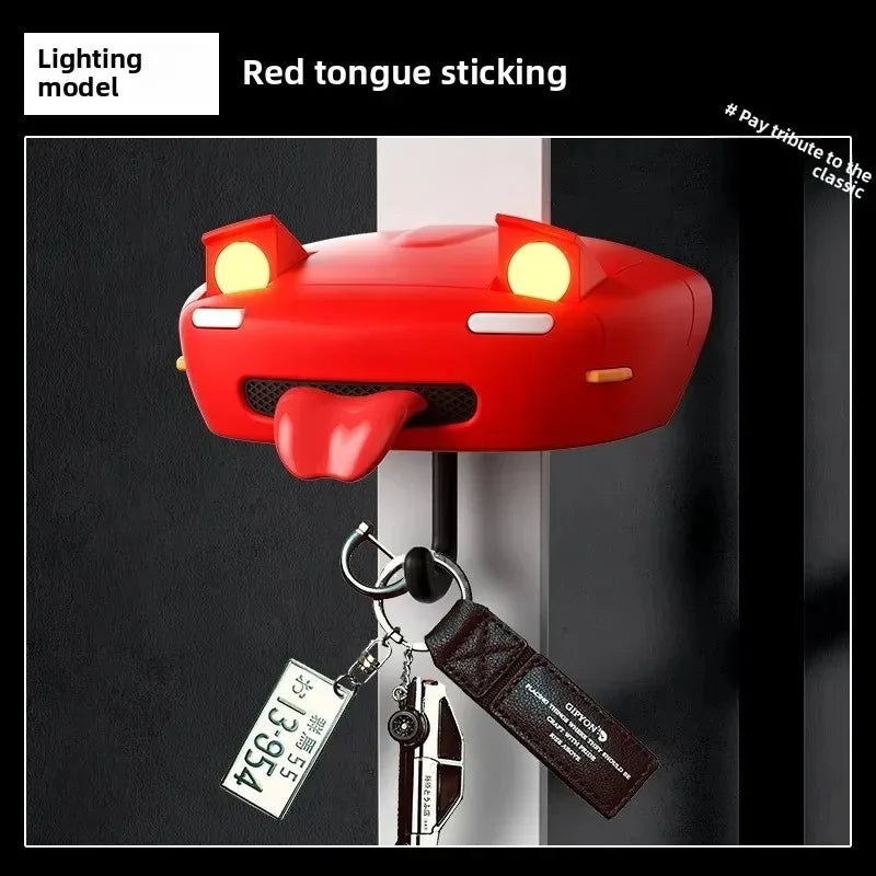 AE86 Car Headlight Key Holder Auto Pop-Up LED Lights Retro Accessories for Men Car Decoration Key Organizer with Adhesive