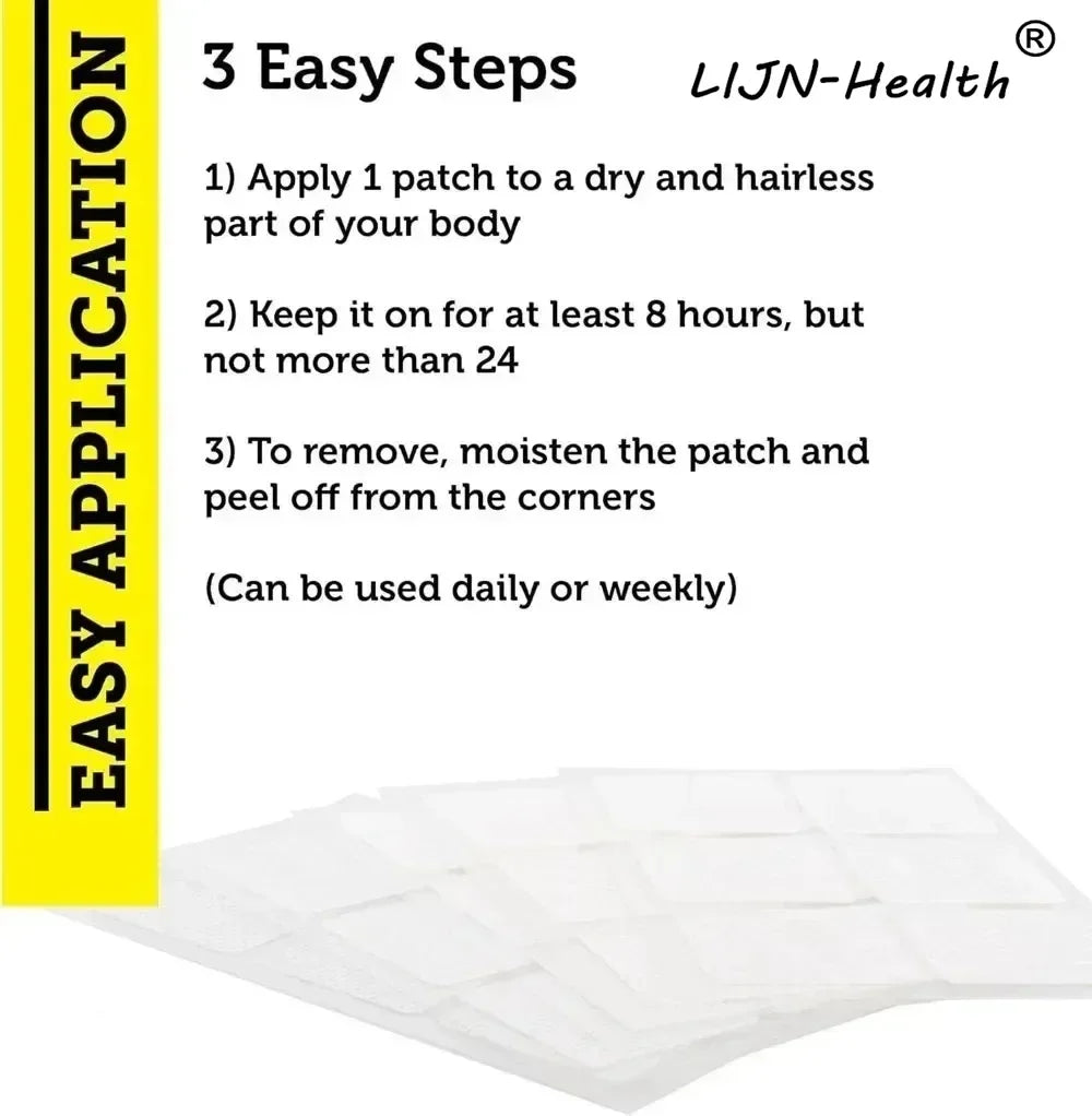 30 Patches Calcium Magnesium Zinc Transdermal Patches with Vitamin D3 for Bone, Muscles, Calm Mood
