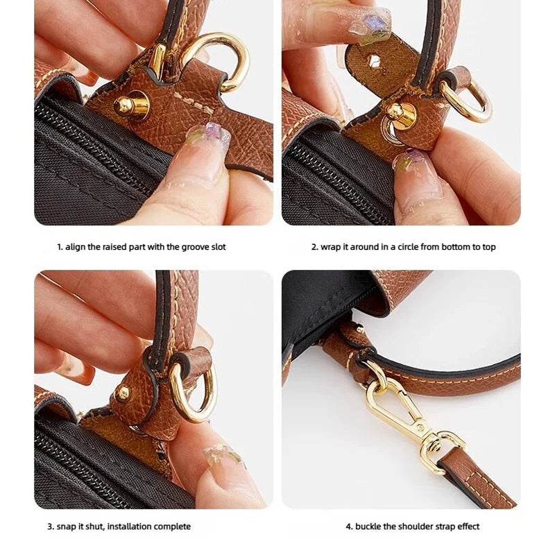 Mini Bags Leather Shoulder Strap Kit Fit For Longchamp Mini Pouch Adjustable Crossbody Small Bag Accessories