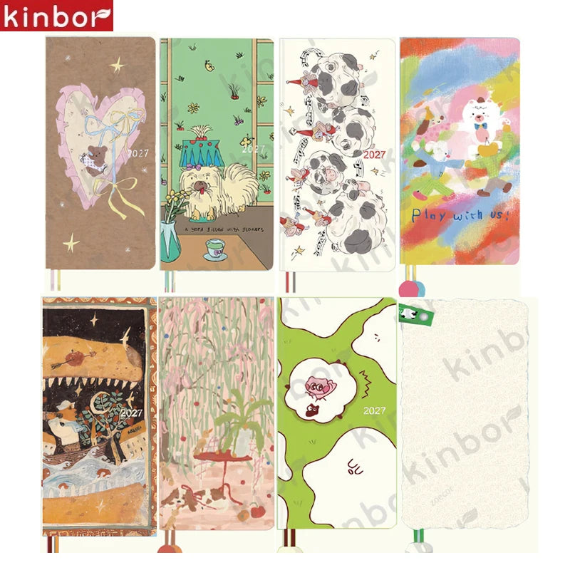 Newest Kinbor 2027 Notebook Agenda Weekly Planner 52g BaChuan Paper Pocket Journal Plan Book Travel Recording School Supplies