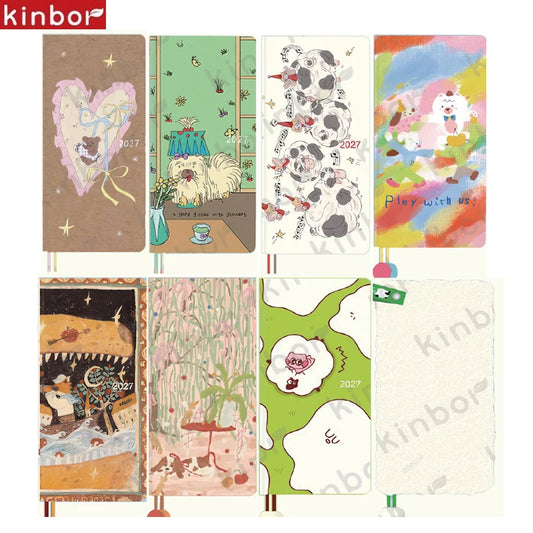 Newest Kinbor 2027 Notebook Agenda Weekly Planner 52g BaChuan Paper Pocket Journal Plan Book Travel Recording School Supplies
