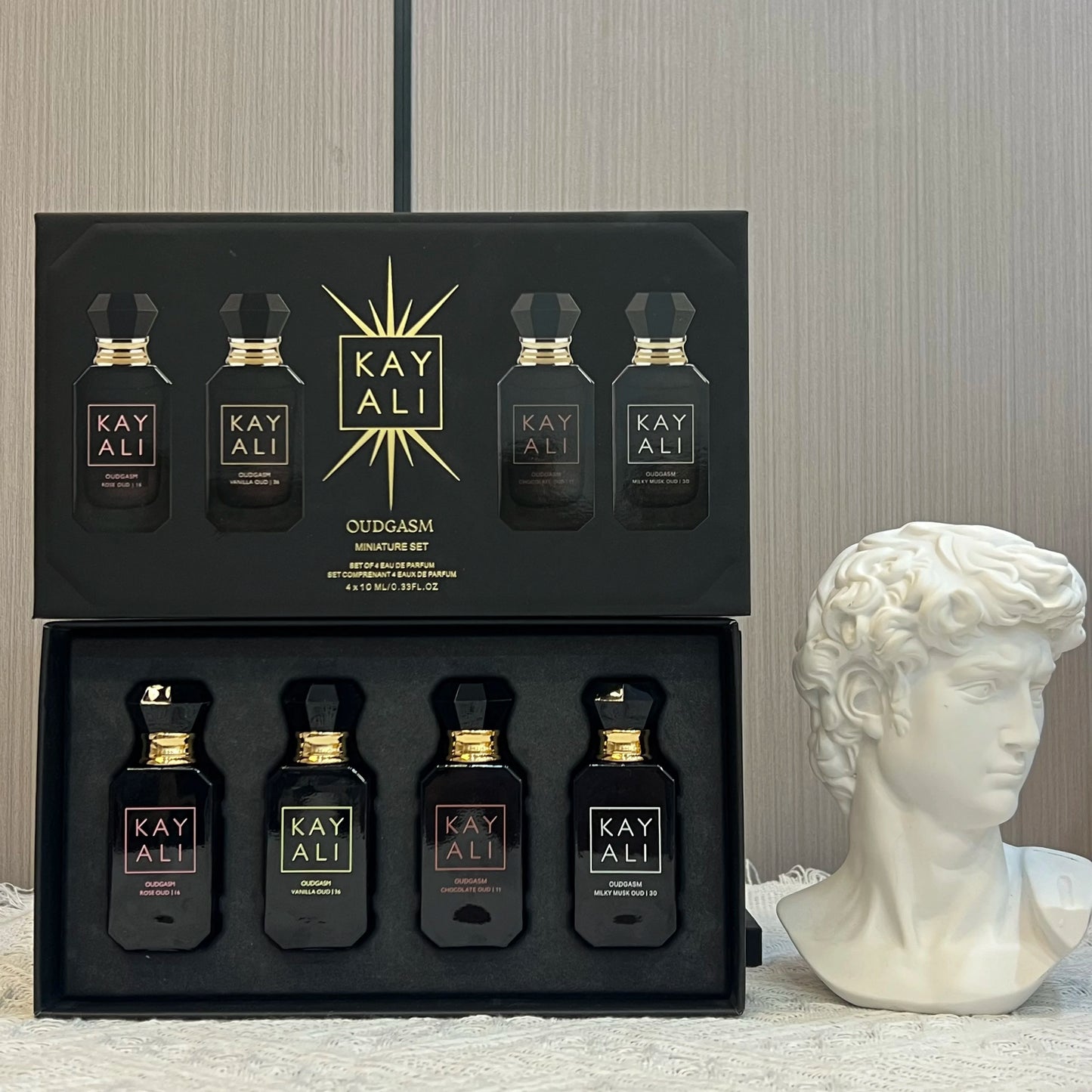 KAYALI 4x10ml Mini Perfume Set Vanilla Oud Floral Fruity Oriental Long Lasting Unisex Eau De Parfum Luxury Gift Collection