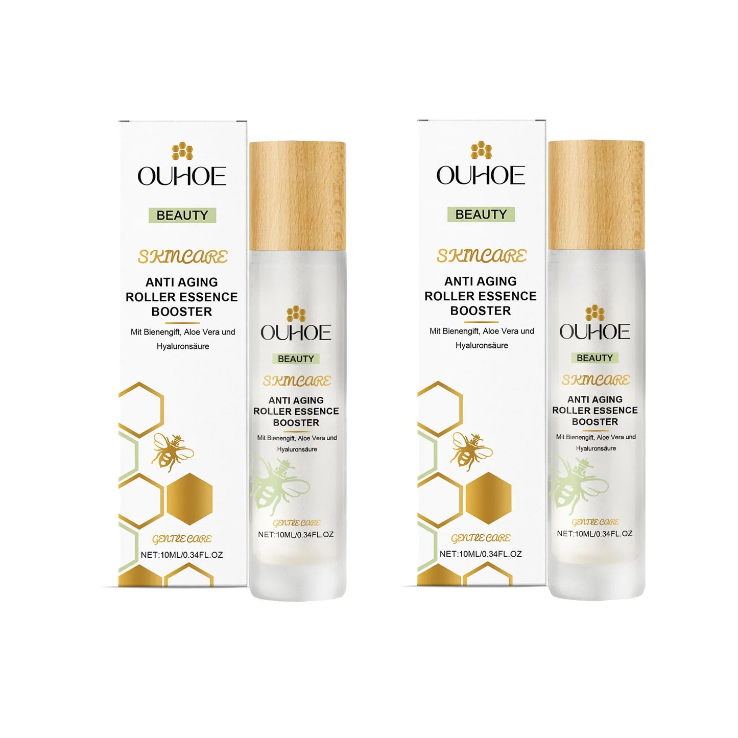 Anti Aging Roller Essence Bee Venom Booster Hyaluronic Acid Skin Firming Fine Lines Improvement  Facial Massage Skincare Serum