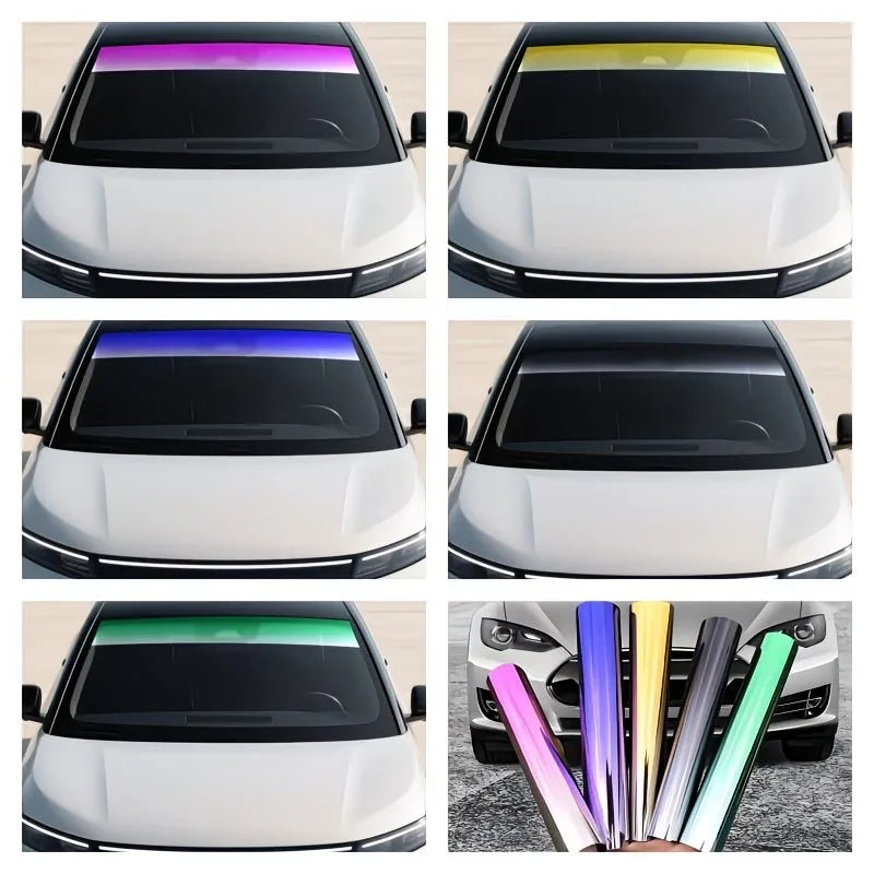 Car Sun Visor Strip Tint Film Front Windshield Shade Car Window Sun Visor Strip Heat Insulation Tint Film Anti-UV Sun Strip