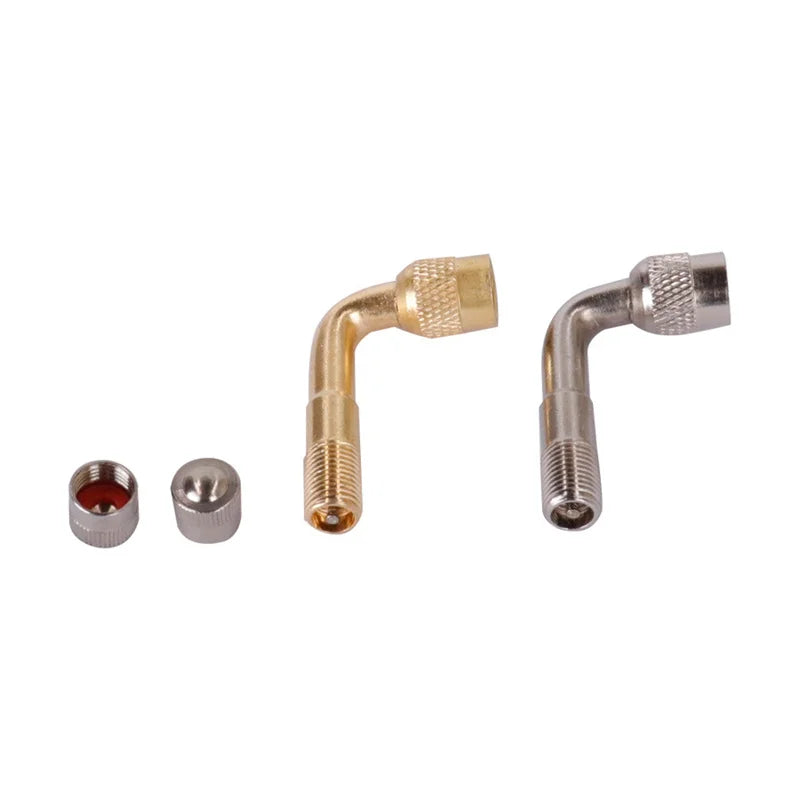 2pcs 90 Degree Motorcycle Angle Bent Valve Adapter Tyre Tube copper Valve Extension Adapter for Truck Car Moto Bike Accessories