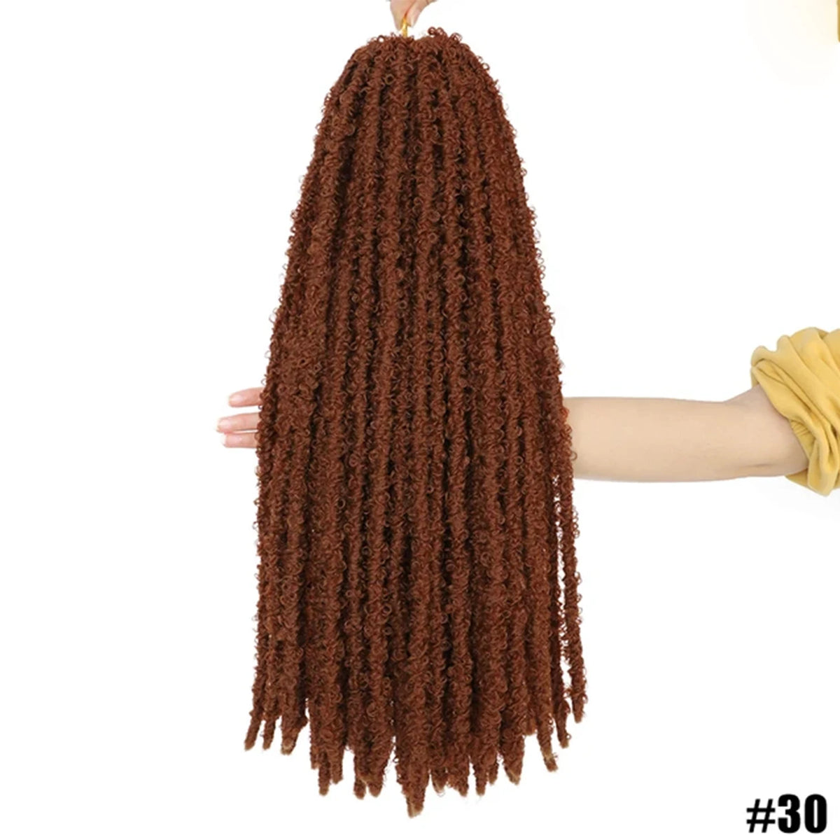12 -36 Inch Butterfly Locs 1-8 Packs Faux Locks Crochet Hair Extensions Soft Locks Curly Braid Synthetic Hair For Women