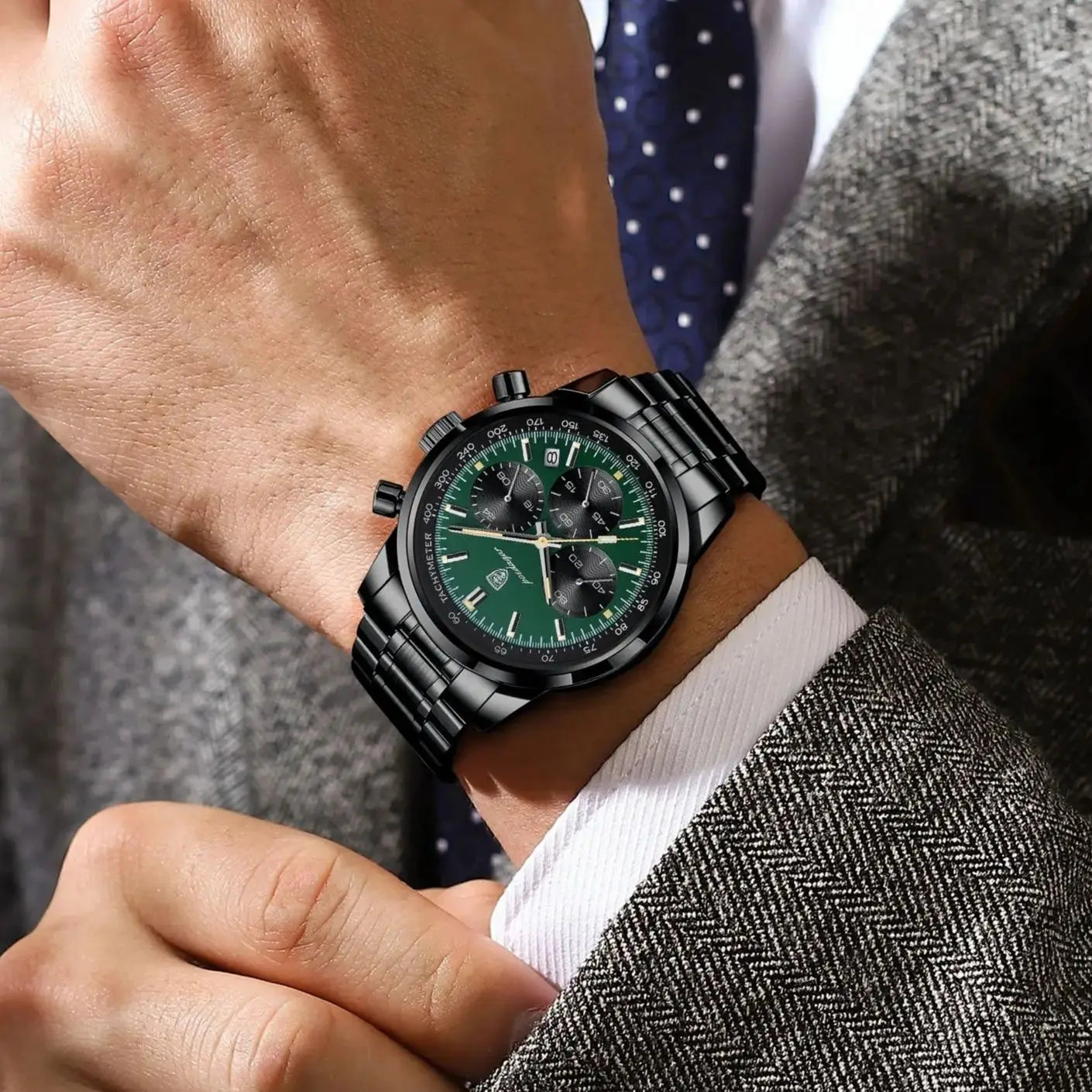 POEDAGAR Top Luxury Men Watch Waterproof Luminous Date Chronograph Fashion Men's Quartz Watch Stainless Steel Sports Man Watches