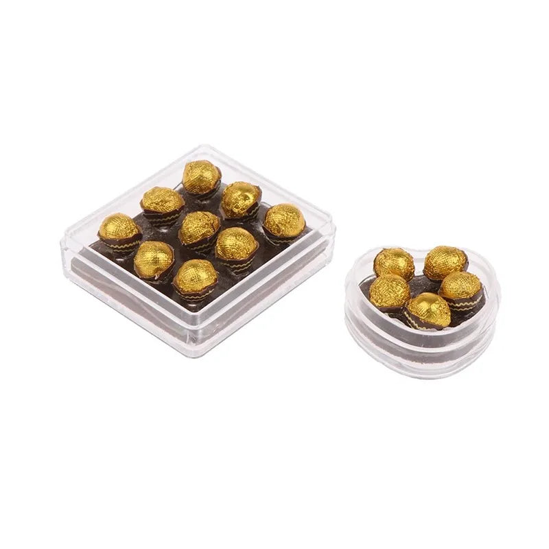 1/12 Scale Dollhouse Mini Boxed Chocolate Model, Simulated Fake Food, Kitchen Decor